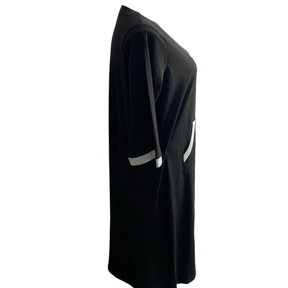 Size L EKOUAER Lightweight Full Zip Black Pockets Lounge Wear House Coat Robe - Picture 2 of 7